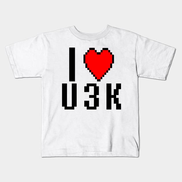 8-bit Love You 3K Kids T-Shirt by NovaOven